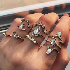 ALL SIZES! NEW! Ring SETS! 10pcs BOHO Vintage